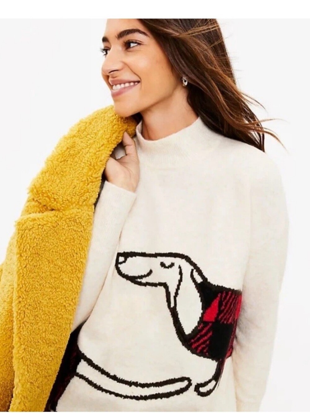 LOFT Dachsand Wrap Around Sweater MED